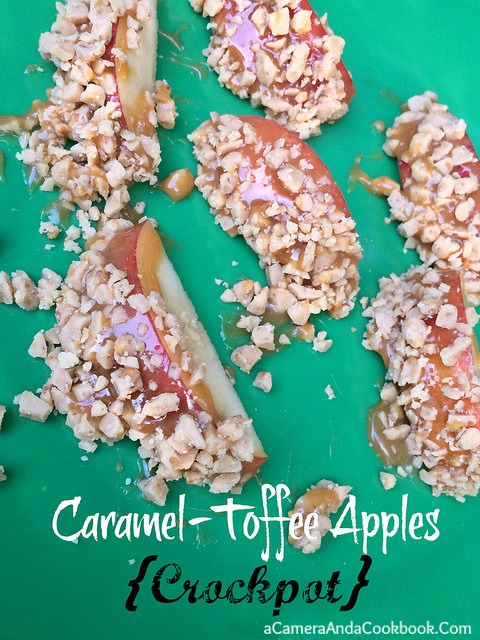 Caramel Toffee Apples:This recipe makes caramel in a crockpot. Caramel-toffee apples are so easy to make, yummy, and also easier to eat than regular candied apples.