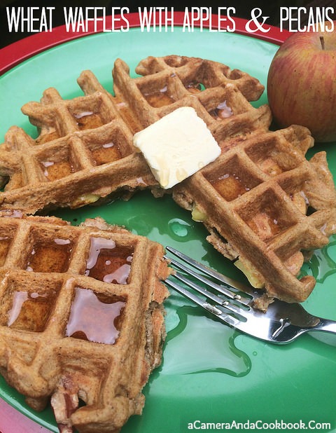 Whole Wheat Waffles with Apples & Pecans