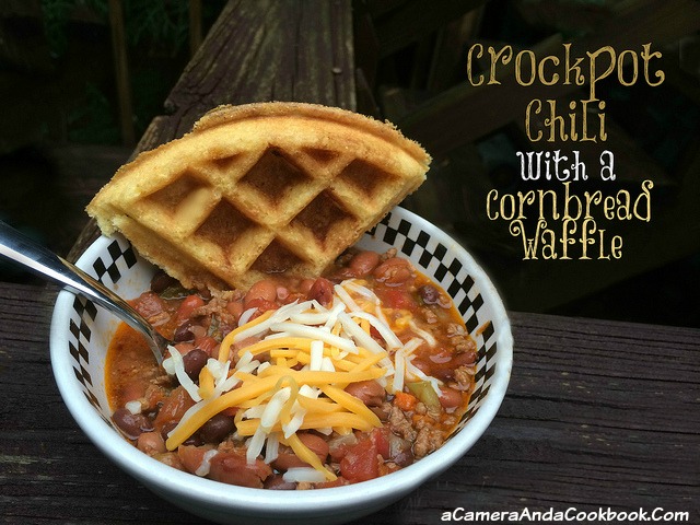 Crockpot Chili With Cornbread Waffle