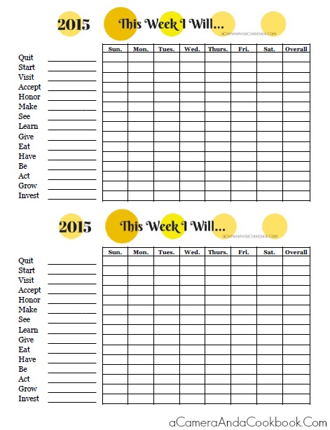 This Week I Will (Printable)