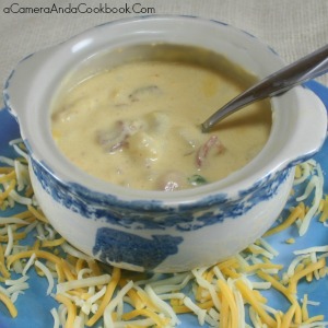 Cheesy Potato Soup - prepare in the crockpot and come home to a nice warm meal!