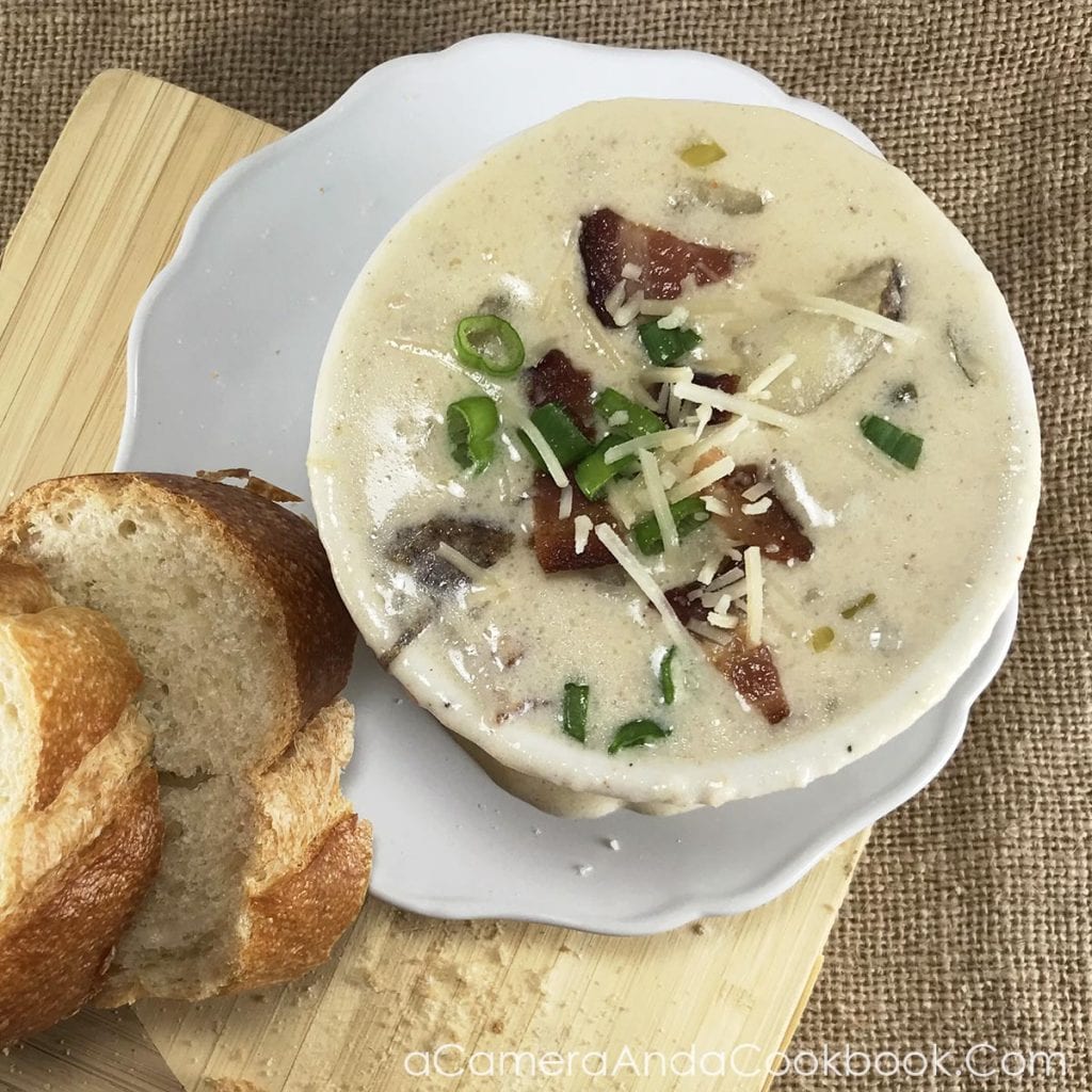 Cheesy Potato Soup - prepare in the crockpot and come home to a nice warm meal!