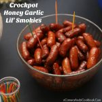 Crockpot Honey Garlic Lil' Smokies - perfect for tailgates and parties!
