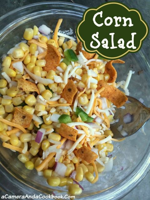 Corn Salad - I have always enjoyed corn, but sometimes it's fun to change it up some. I wanted a corn dish that could be served as a cold salad. This corn salad is so simple and can be made ahead of time. This is perfect for a potluck.
