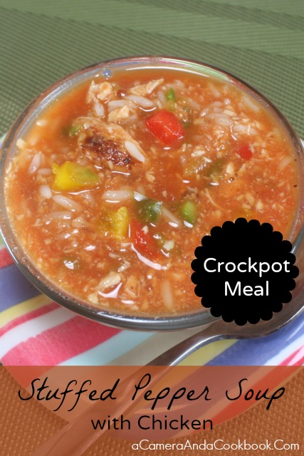 Stuffed Pepper Soup with Chicken {Crockpot}