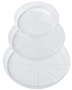 Idyllize 15 Pack, Assorted Sizes 6 8 10 Inch Clear Plastic Plant Saucer Drip Trays for pots, 5 Pieces of Each Size (Assorted Sizes 6'', 8'', 10'') 