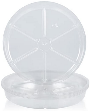 Idyllize 10 Pieces of 4 inch, Clear Plastic Plant Saucer Drip Trays for pots (4