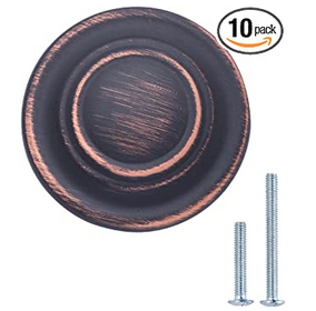 Amazon Basics Traditional Top Ring Cabinet Knob, 1.25-inch Diameter, Oil Rubbed Bronze, 10-Pack