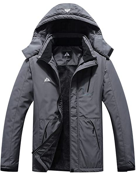 Men's Mountain Waterproof Ski Jacket Windproof Rain Windbreaker Winter Warm Hooded Snow Coat