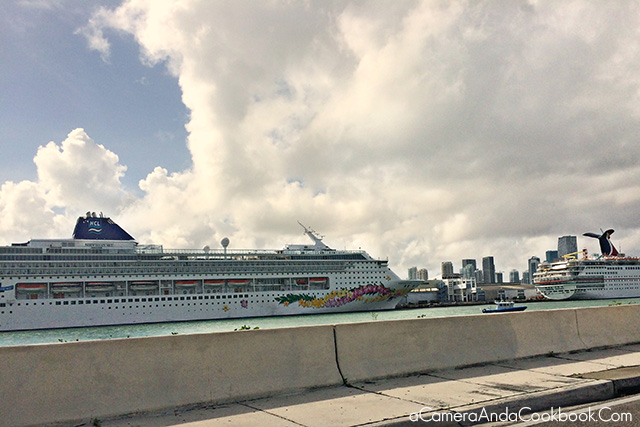 Afternoon in South Beach - driving near the cruise ships at Port Miami